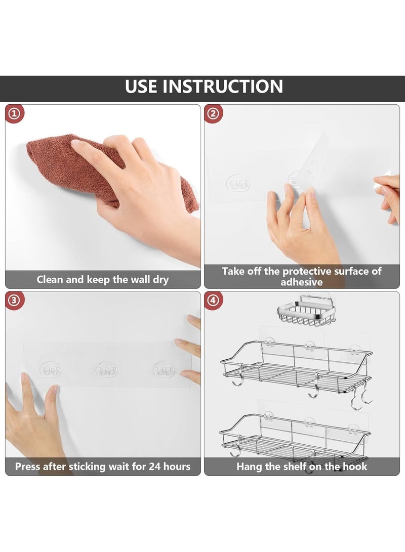 12 حزمة دش كادي لاصق خطائص استبدال, دش رف لاصق استبدال, قوية لاصق دش خطائص للدش كادي الرفوف رف سلة حامل, لا الحفر - Image 4